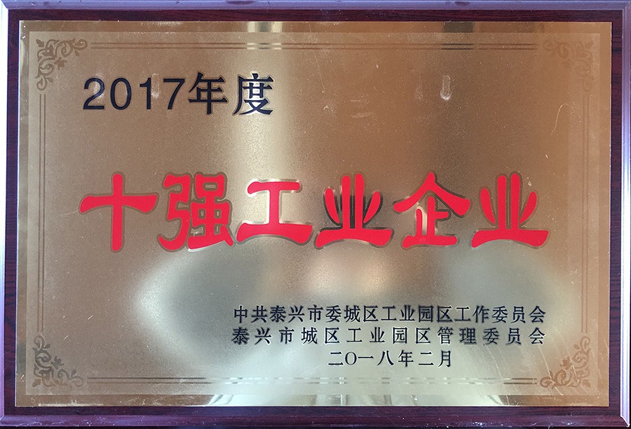 2017年度十强工业企业